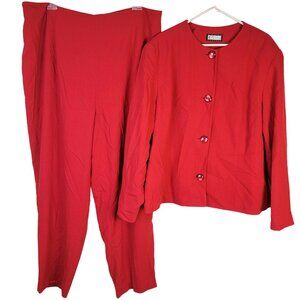 Vintage 90s Ebony Magazine Spiegel Pants Suit Women Plus 24 Red Blazer Jacket 3X